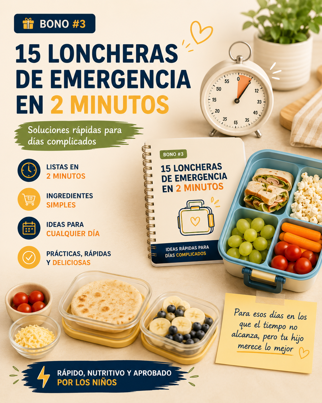 Bono 3: 15 loncheras de emergencia en 2 minutos
