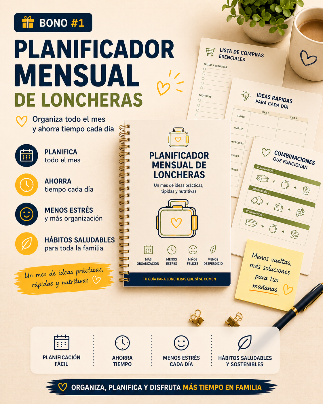 Bono 1: Planificador mensual de loncheras